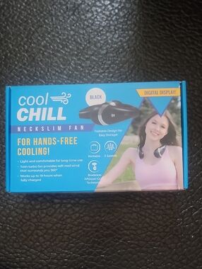 Cool Chill Neckslim Black Hands-Free Digital Personal Fan